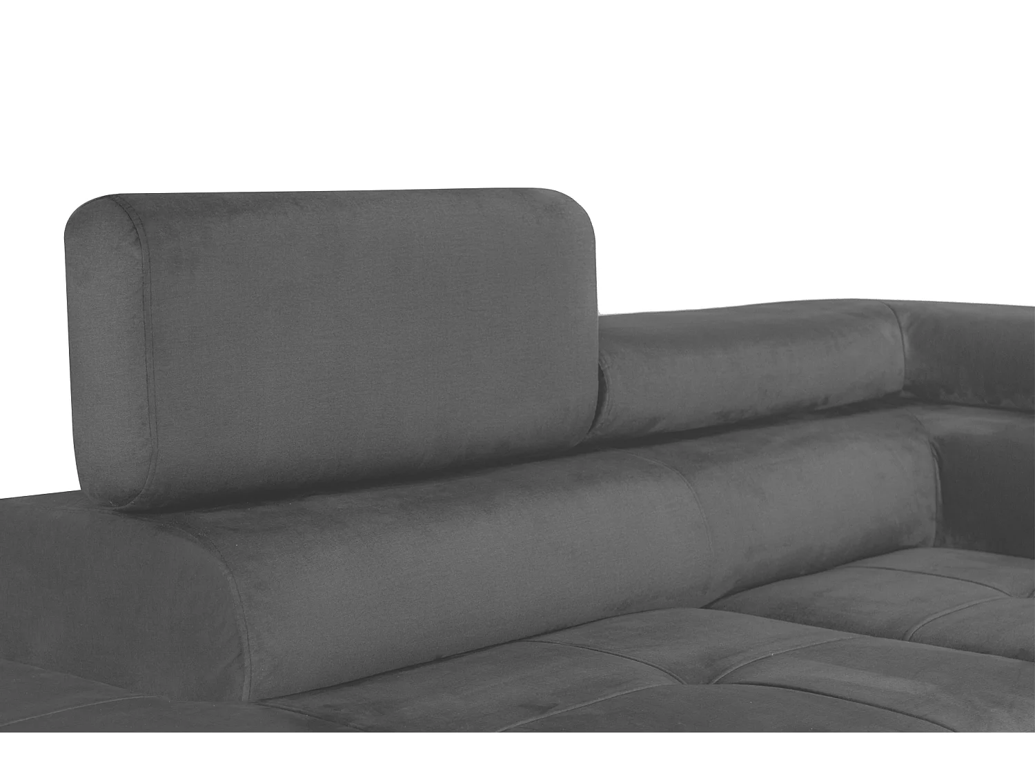 U-förmiges Ecksofa 345 x 202 cm, grau, rechts, mit Schlaffunktion und Bettkasten – Aller U XXL