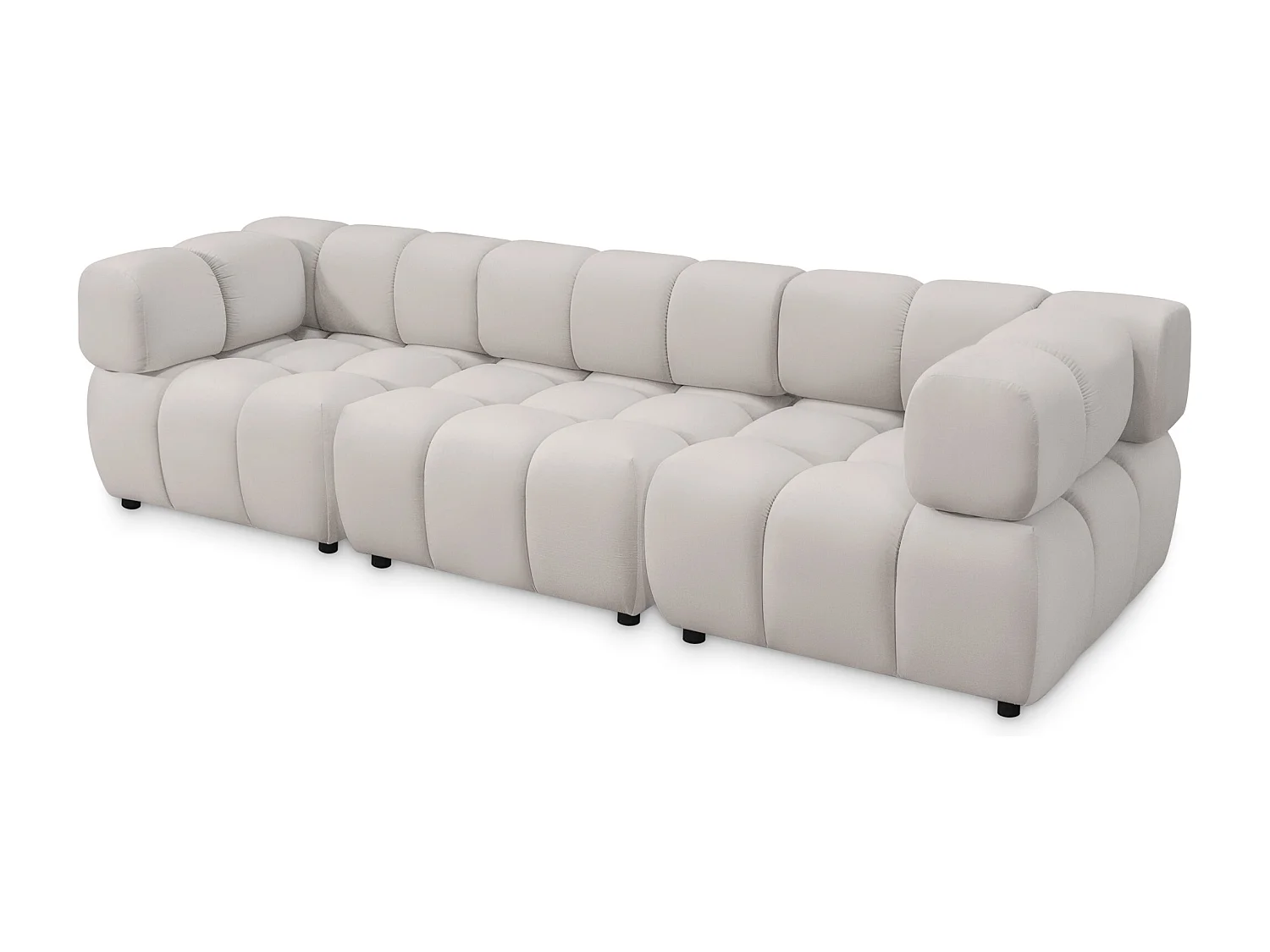 Tondo 4S Design Sofa Modulares Bubble Couch 4-Sitzer Samt Bluvel 03 Hellgrau