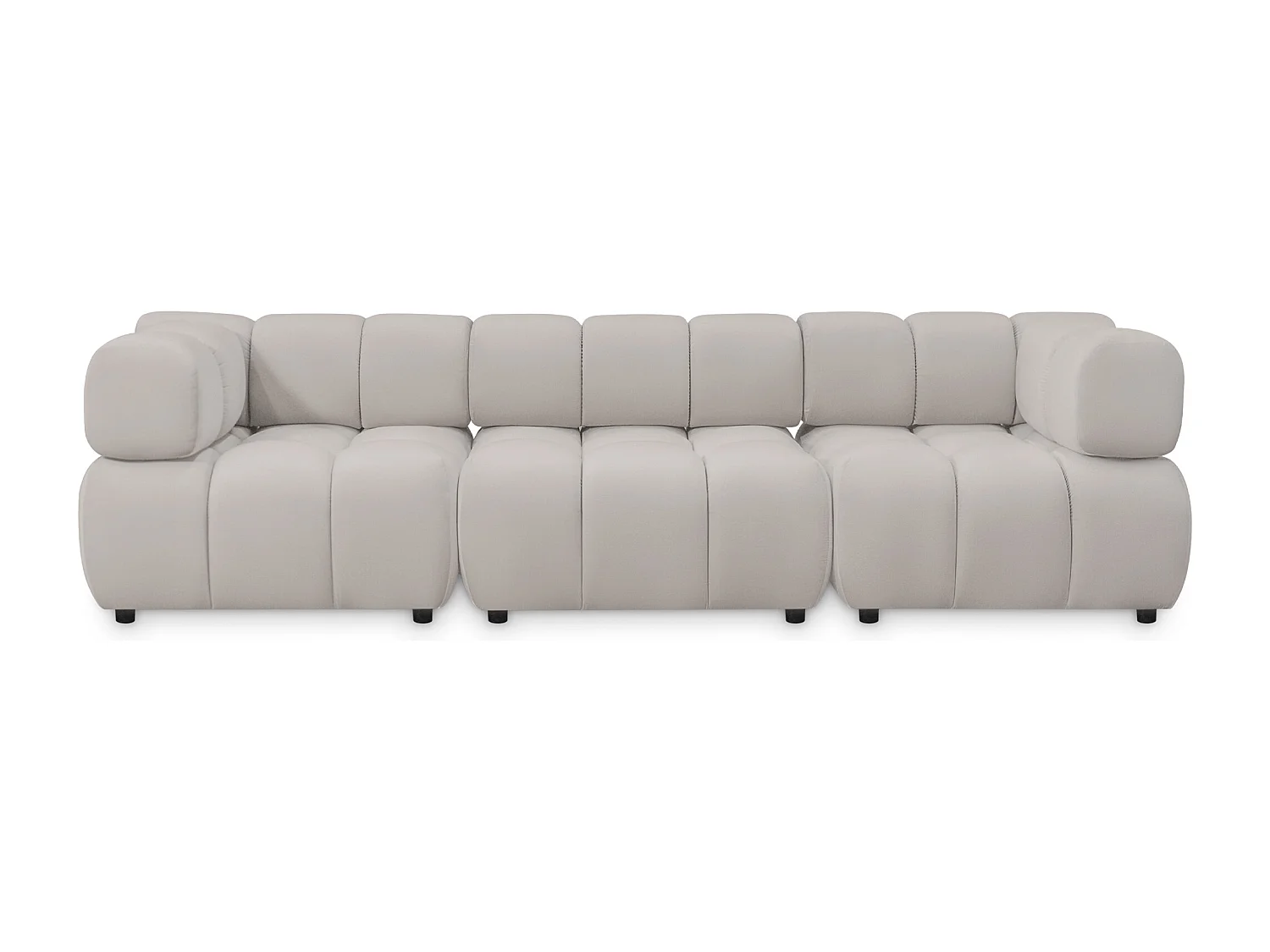 Tondo 4S Design Sofa Modulares Bubble Couch 4-Sitzer Samt Bluvel 03 Hellgrau