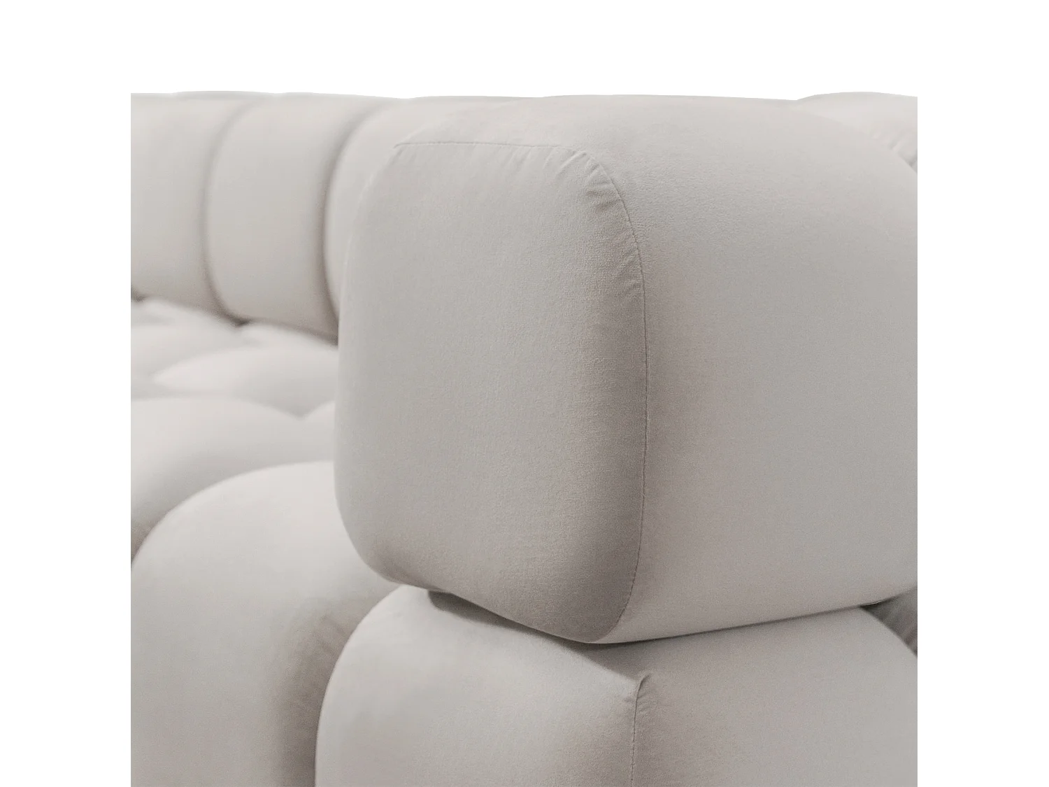 Tondo 4S Design Sofa Modulares Bubble Couch 4-Sitzer Samt Bluvel 03 Hellgrau