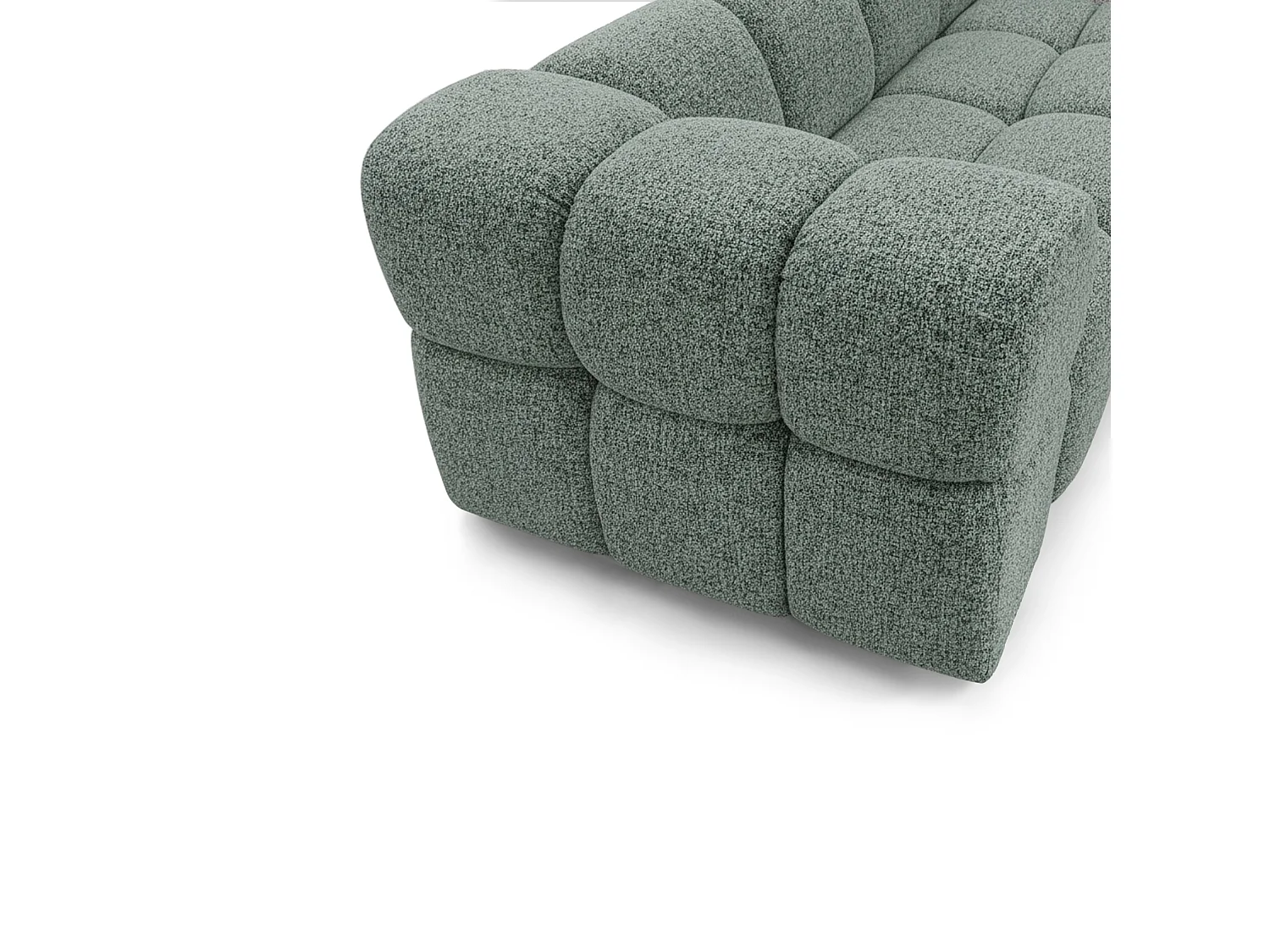 Design-Sofa 3-Sitzer TONDO PUENTE 33 – Strukturstoff in Bouclé-Optik – Wellenförmiges Design – Minze