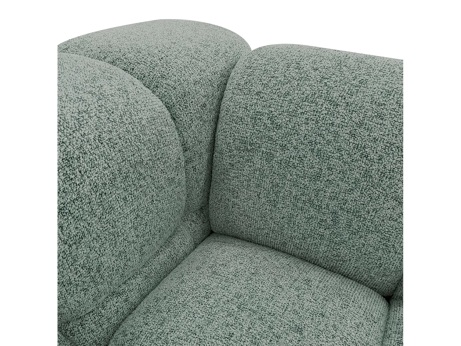 Design-Sofa 3-Sitzer TONDO PUENTE 33 – Strukturstoff in Bouclé-Optik – Wellenförmiges Design – Minze