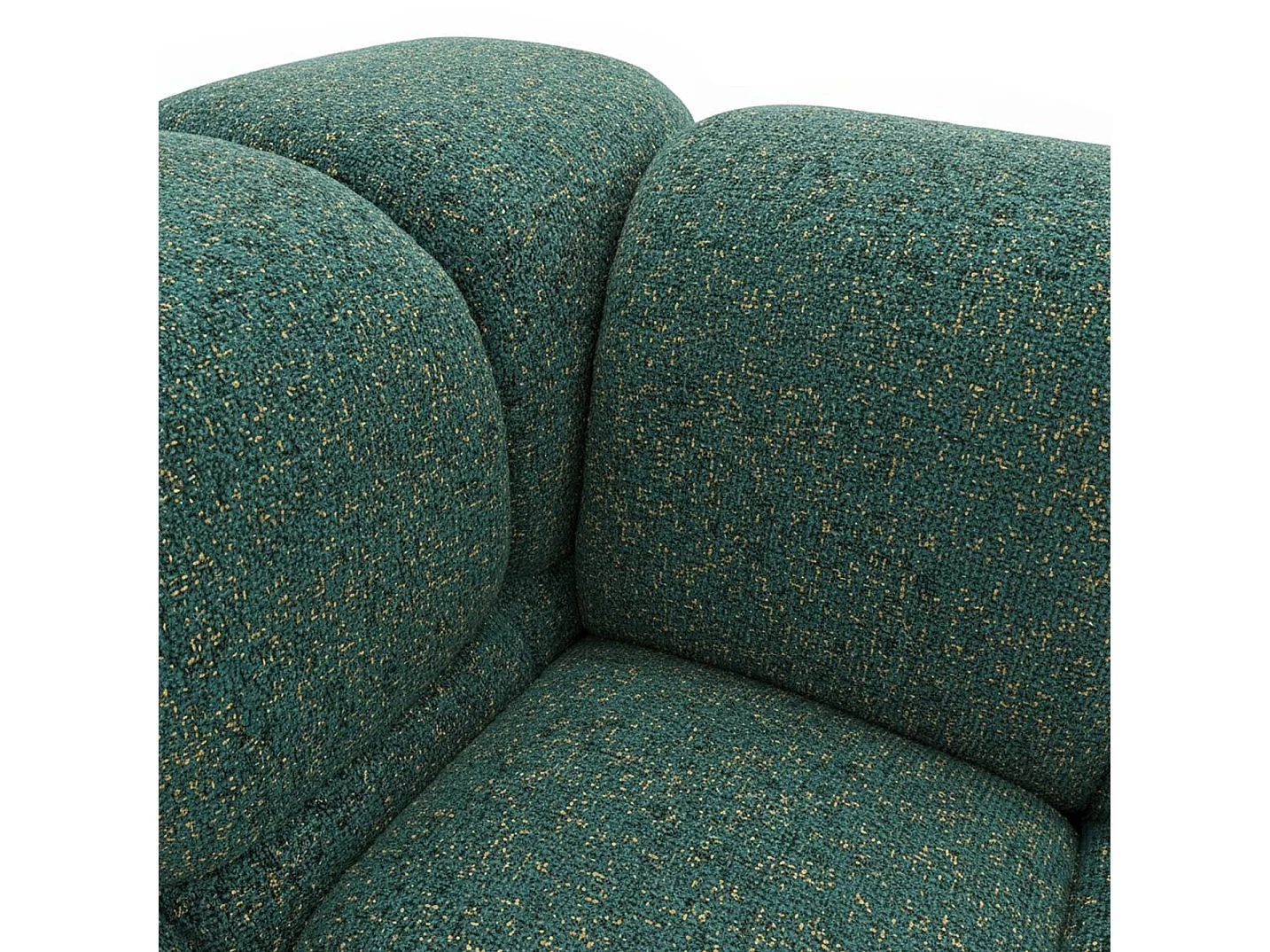 Design-Sofa 3-Sitzer TONDO PUENTE 37– Strukturstoff in Bouclé-Optik – Wellenförmiges Design –  Grün