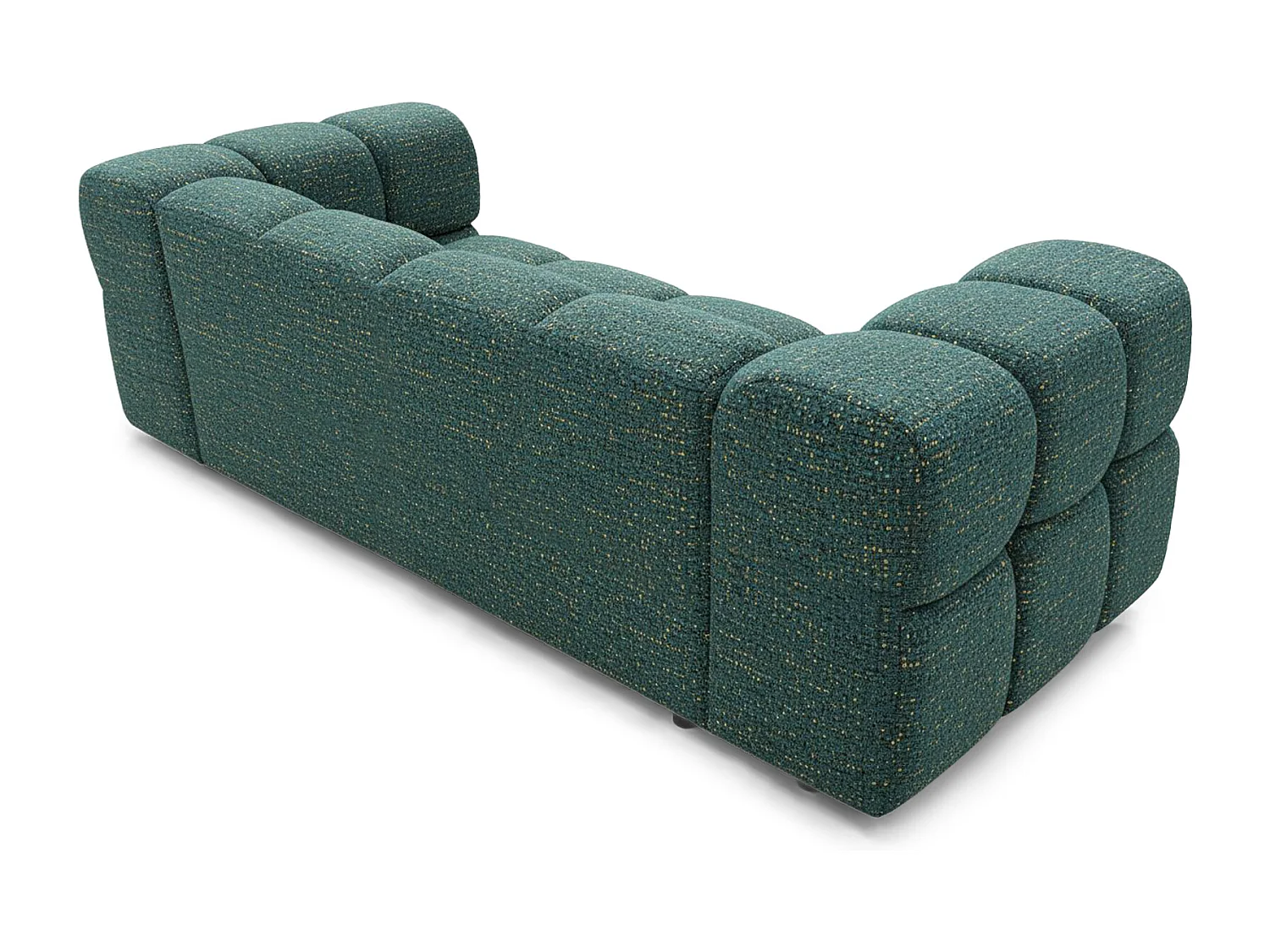 Design-Sofa 3-Sitzer TONDO PUENTE 37– Strukturstoff in Bouclé-Optik – Wellenförmiges Design –  Grün