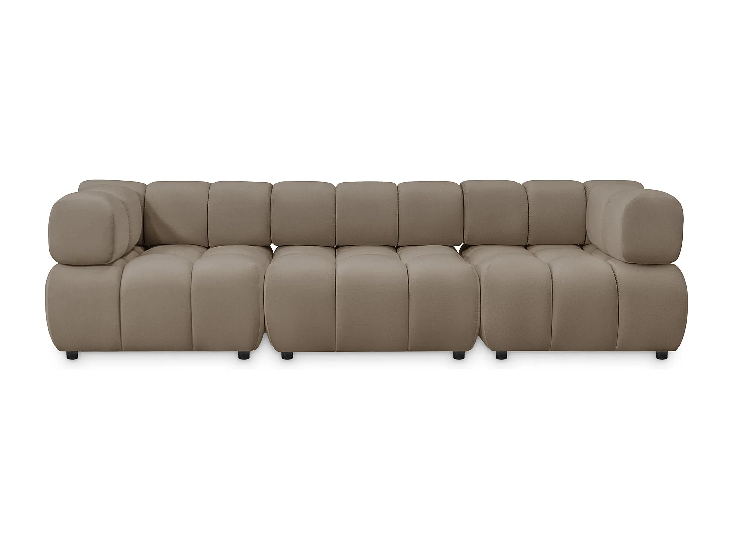 Tondo 4S Design Sofa Modulares Bubble Couch 4-Sitzer Samt Bluvel 28 Dunkelbeige