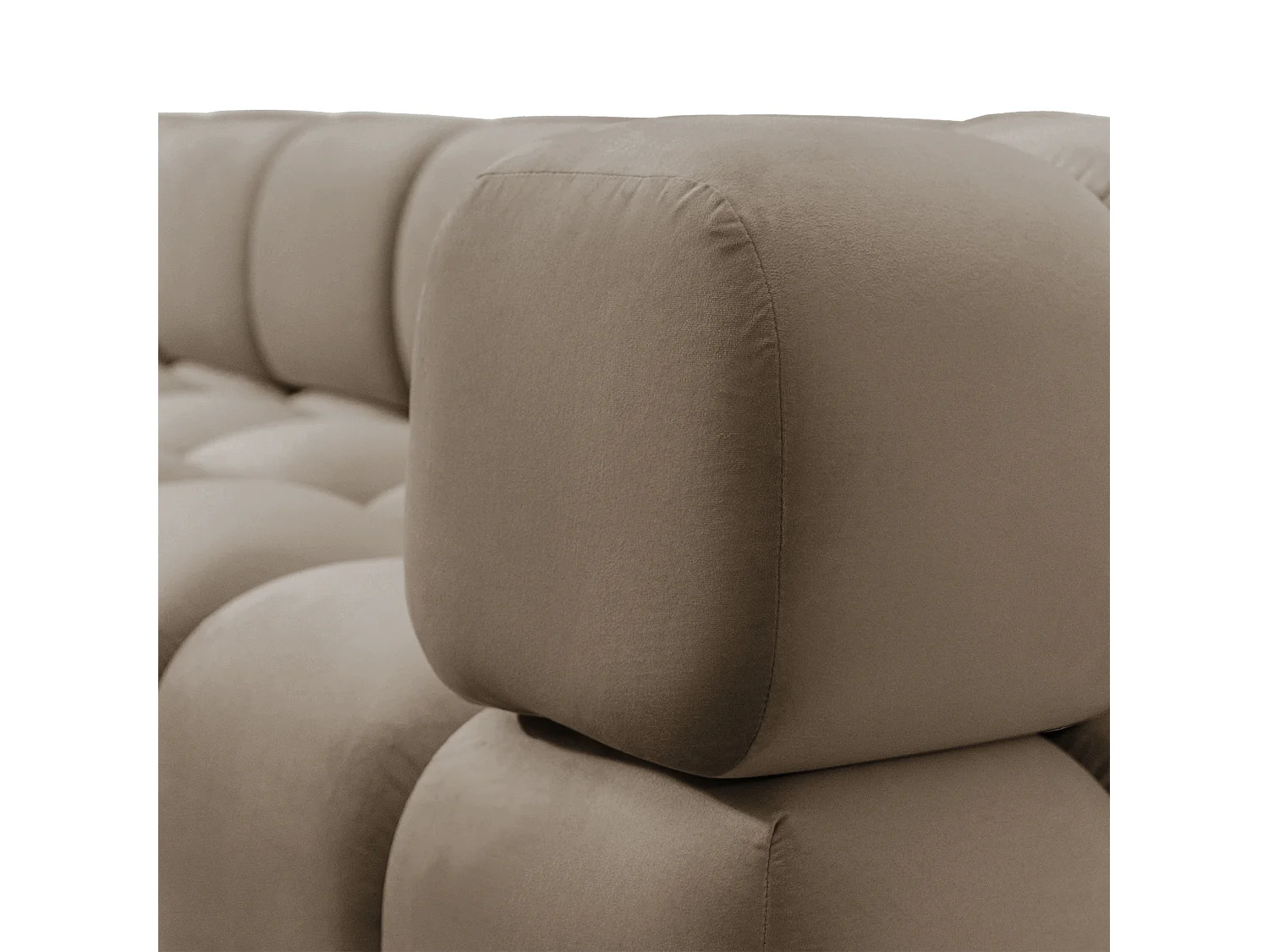 Tondo 4S Design Sofa Modulares Bubble Couch 4-Sitzer Samt Bluvel 28 Dunkelbeige