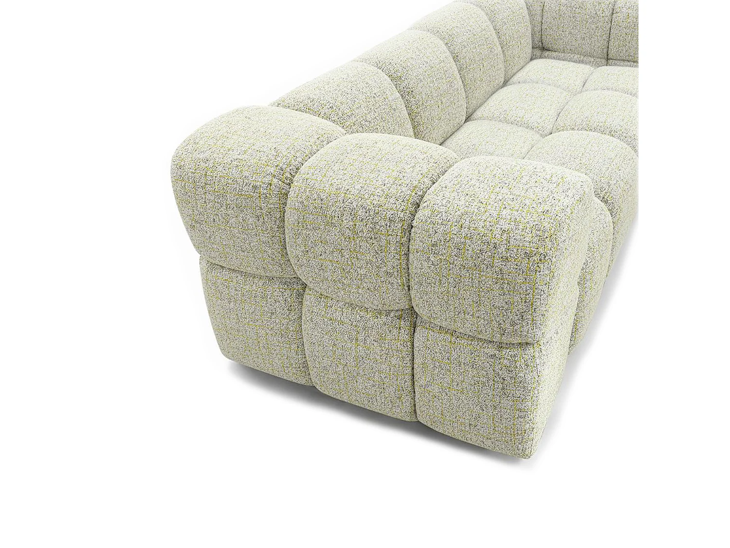 Design-Sofa 3-Sitzer TONDO PUENTE 41 – Strukturstoff in Bouclé-Optik – Wellenförmiges Design – Gelb