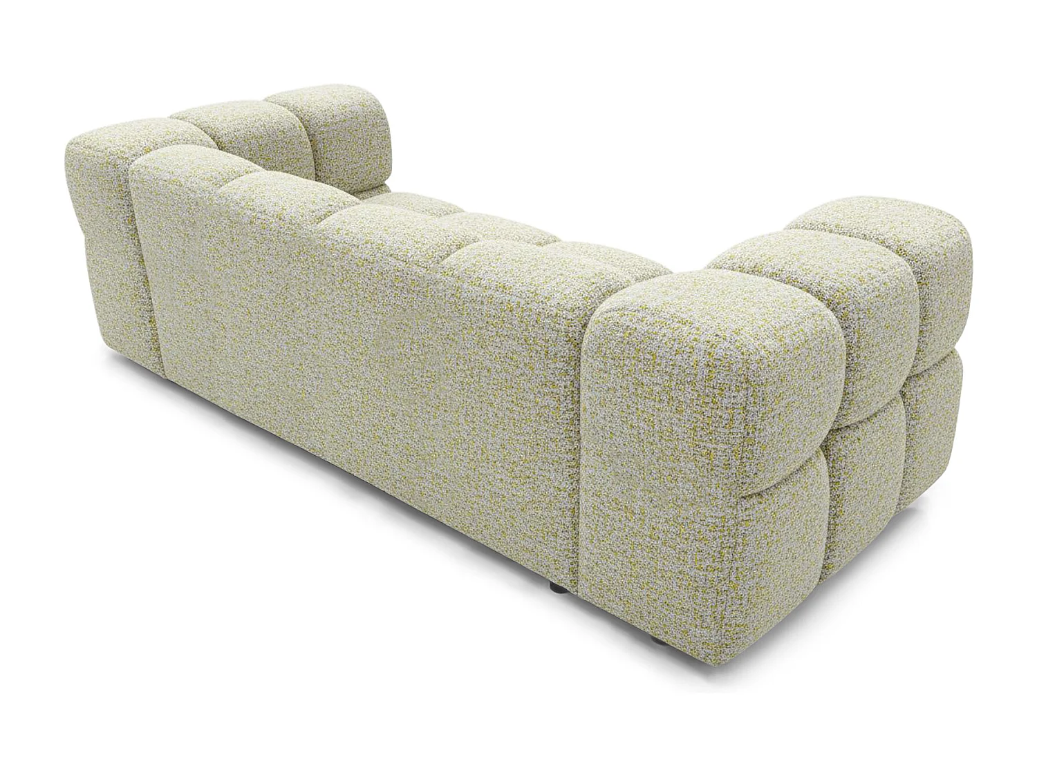 Design-Sofa 3-Sitzer TONDO PUENTE 41 – Strukturstoff in Bouclé-Optik – Wellenförmiges Design – Gelb