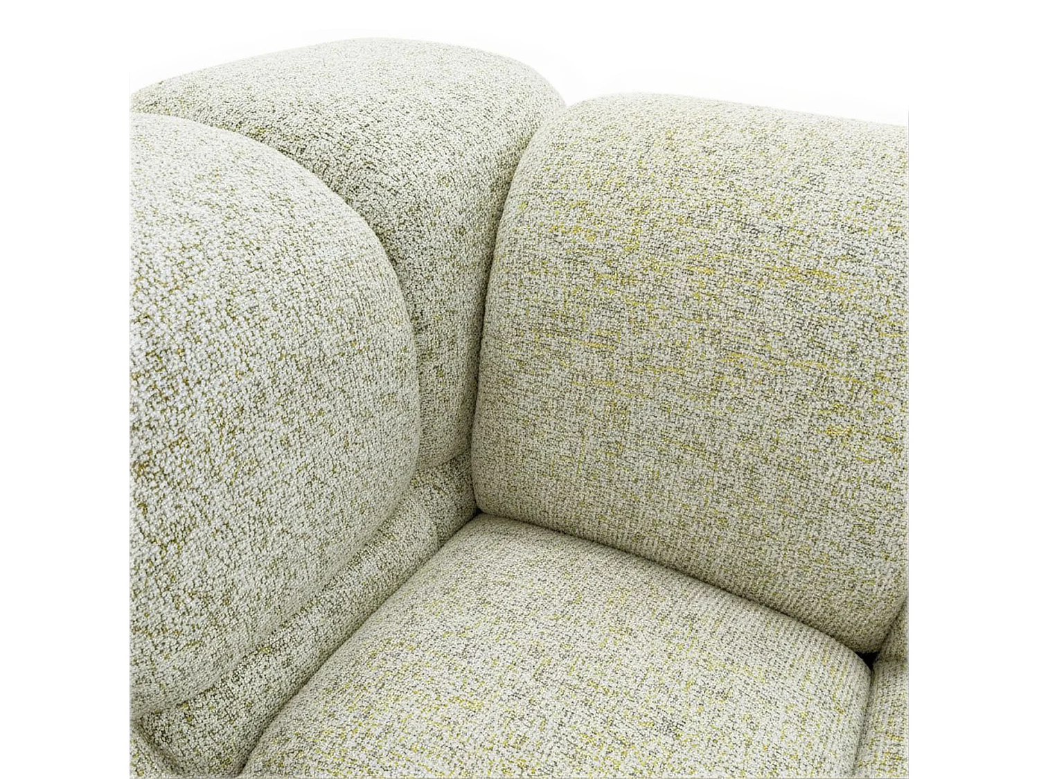 Design-Sofa 3-Sitzer TONDO PUENTE 41 – Strukturstoff in Bouclé-Optik – Wellenförmiges Design – Gelb