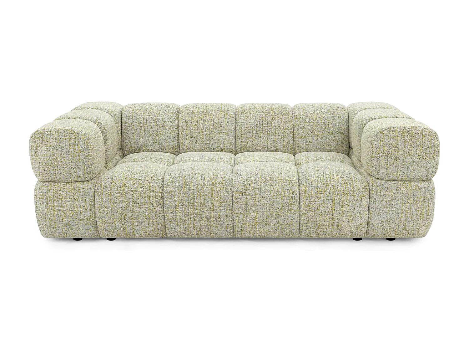 Design-Sofa 3-Sitzer TONDO PUENTE 41 – Strukturstoff in Bouclé-Optik – Wellenförmiges Design – Gelb
