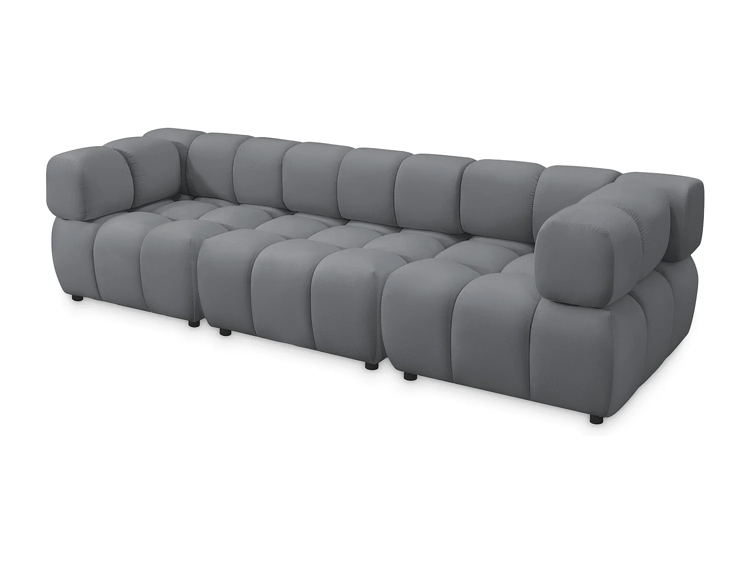 Tondo 4S Design Sofa Modulares Bubble Couch 4-Sitzer Samt Bluvel 14 Grau