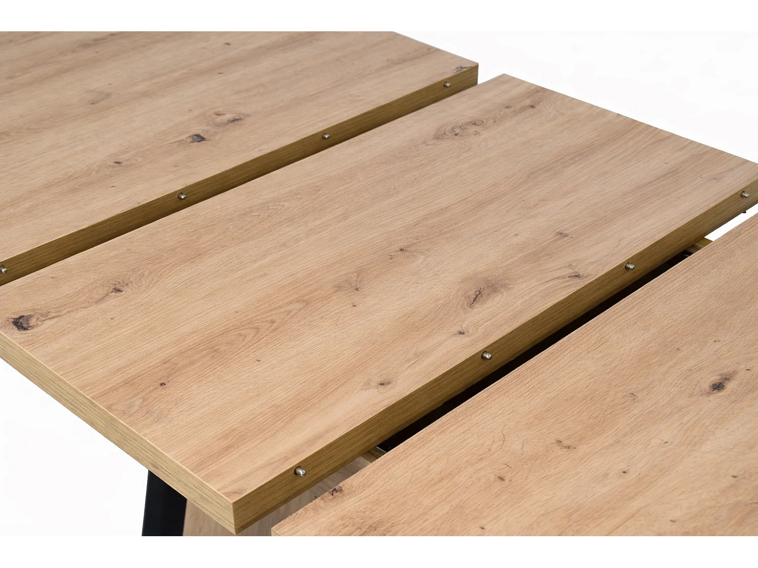 Table à manger extensible DOAH Bois Chêne et noir 120 à 160 cm 6 personnes