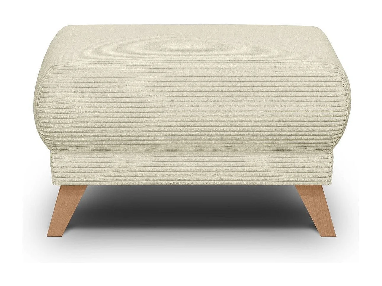 Pouf en velours côtelé beige - Laria