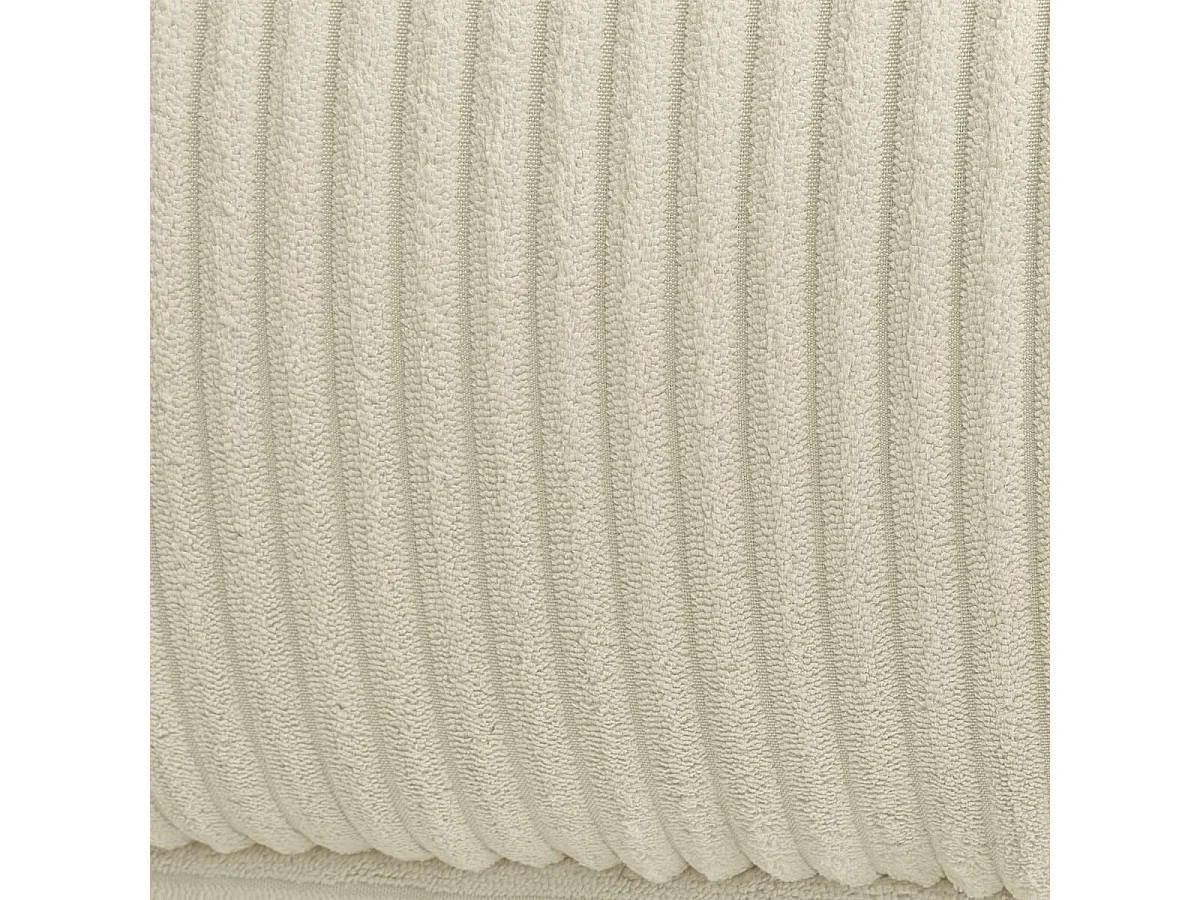 Pouf en velours côtelé beige - Laria