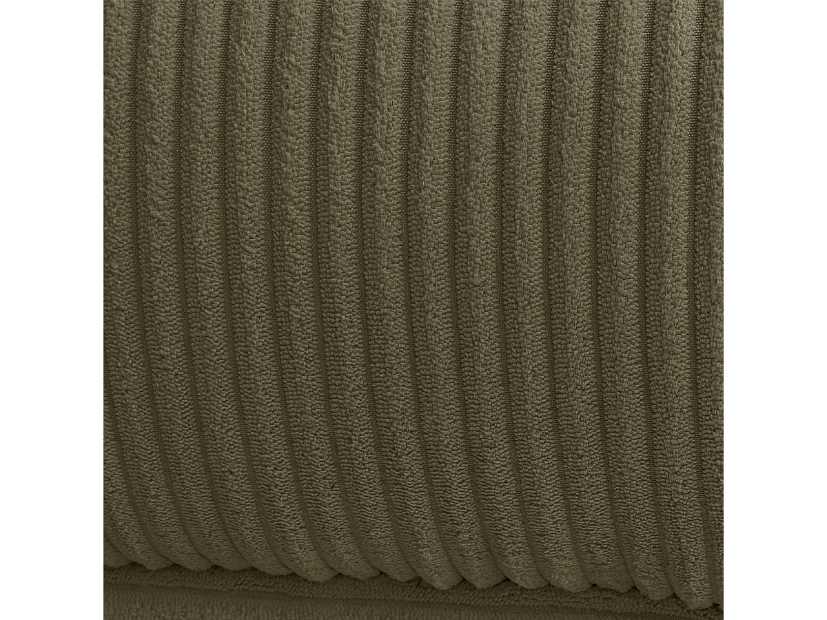 Pouf en velours côtelé vert kaki - Laria