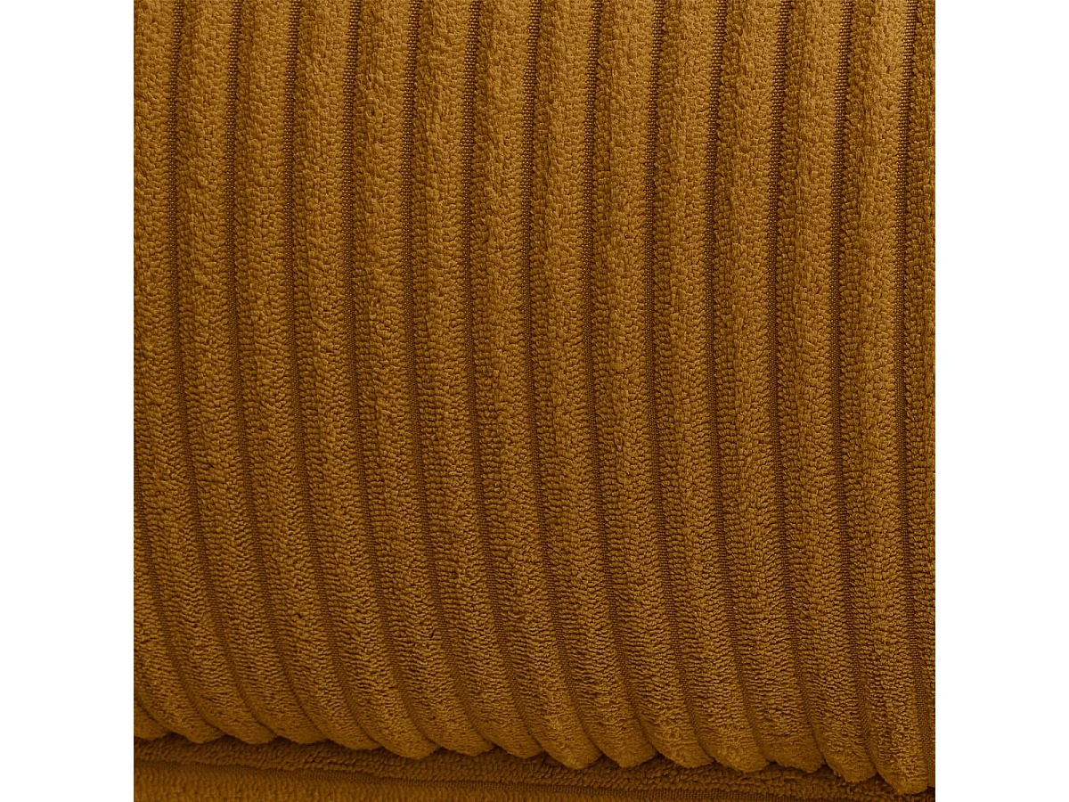 Pouf en velours côtelé jaune moutarde - Laria
