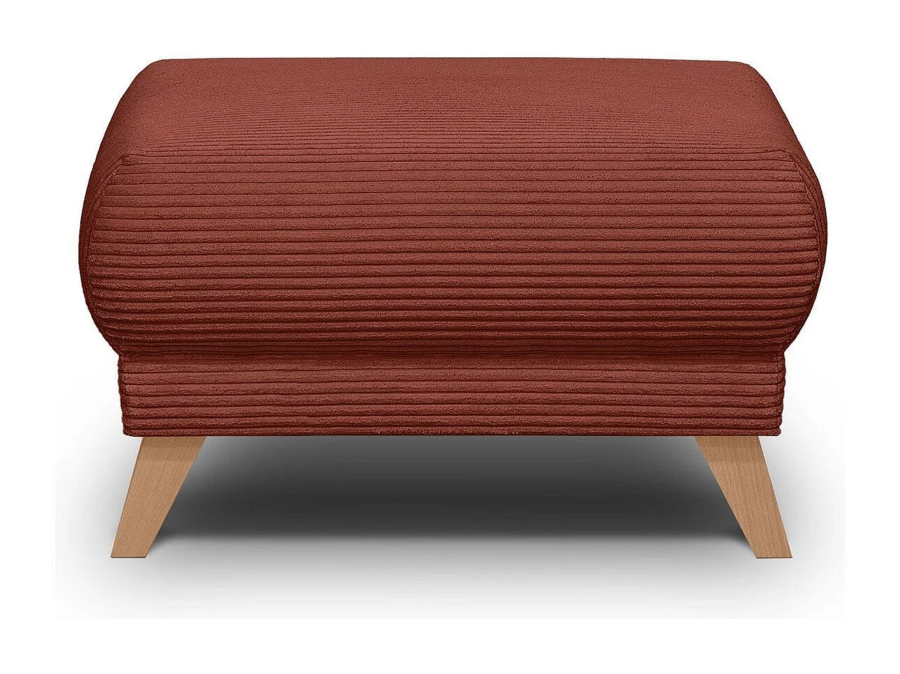 Pouf en velours côtelé rouille - Laria