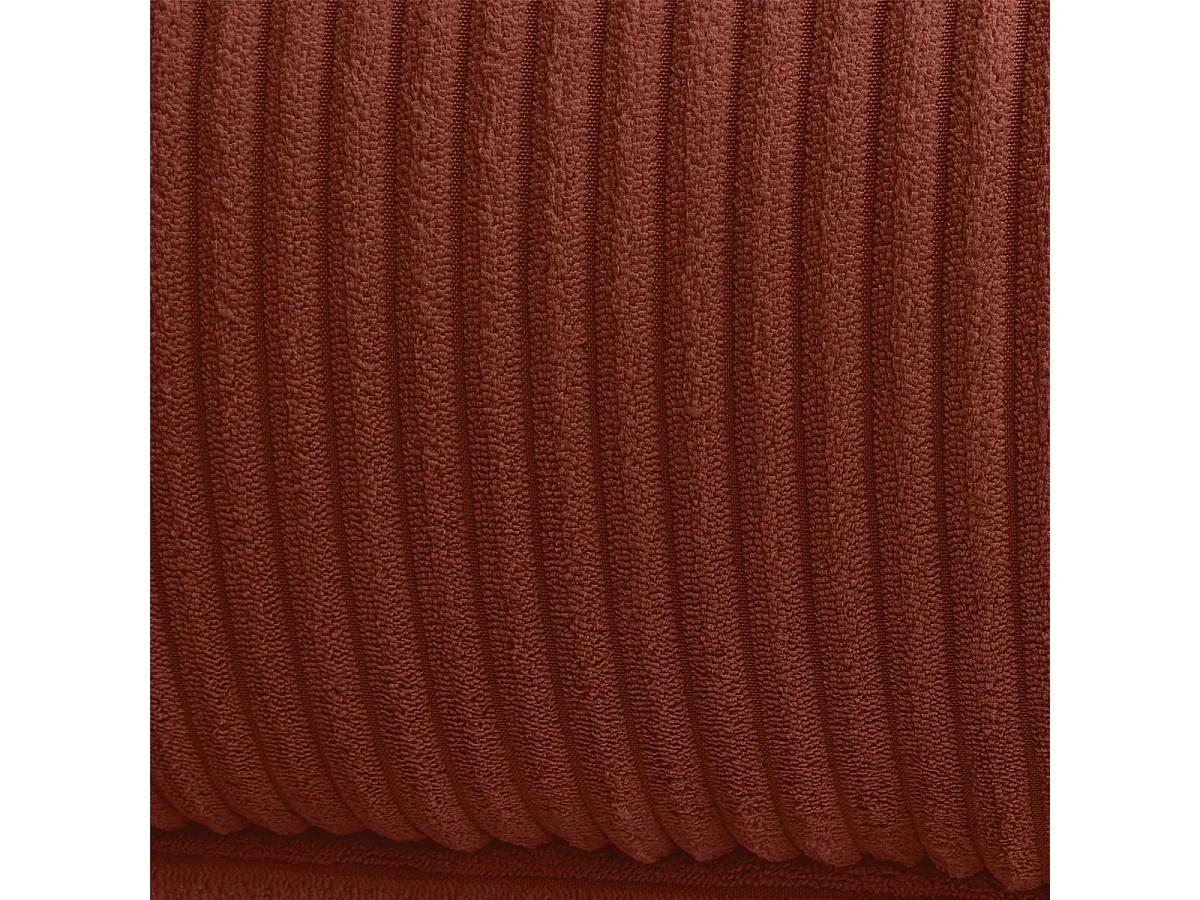 Pouf en velours côtelé rouille - Laria