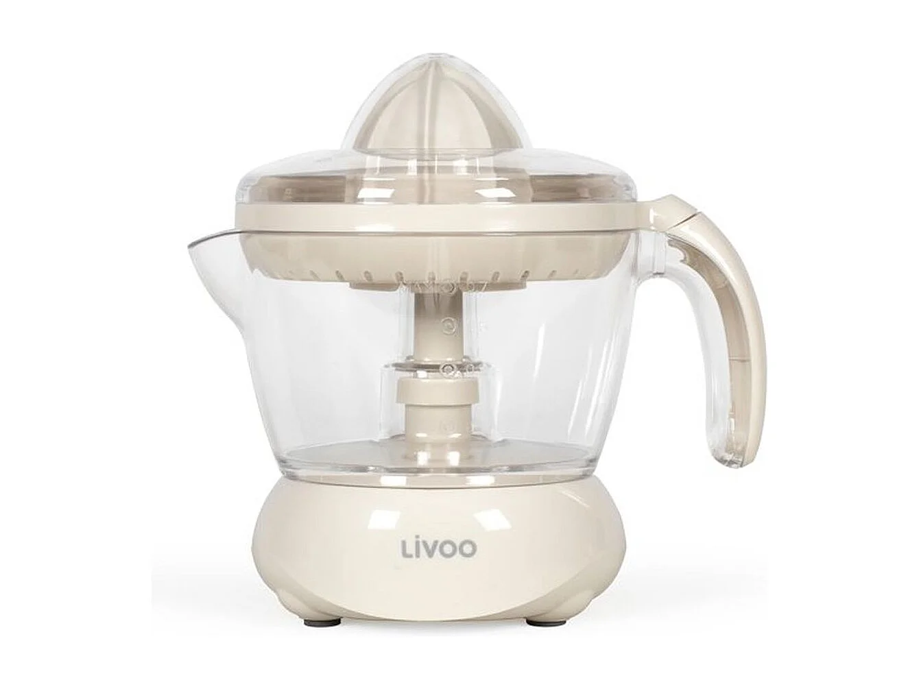 Elektrische citruspers Livoo DOD131C 25W met maatbeker 700 ml en 2 kegels, gebroken wit