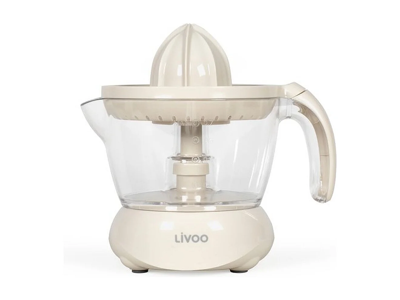Elektrische citruspers Livoo DOD131C 25W met maatbeker 700 ml en 2 kegels, gebroken wit