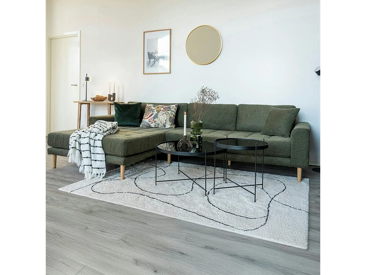 Tapis de salon beige design abstrait courbe 160x230 cm ISTANBUL