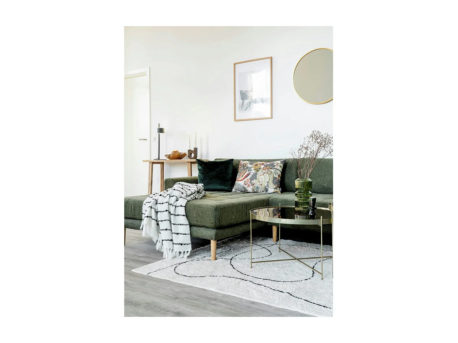 Tapis de salon beige design abstrait courbe 160x230 cm ISTANBUL