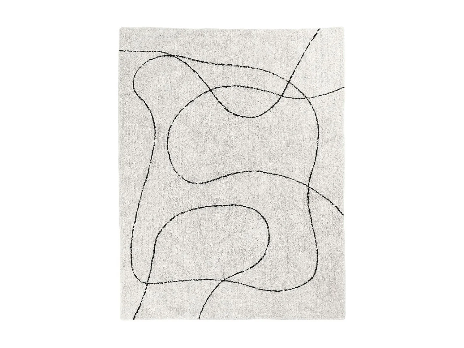 Tapis de salon beige design abstrait courbe 200x300 cm ISTANBUL