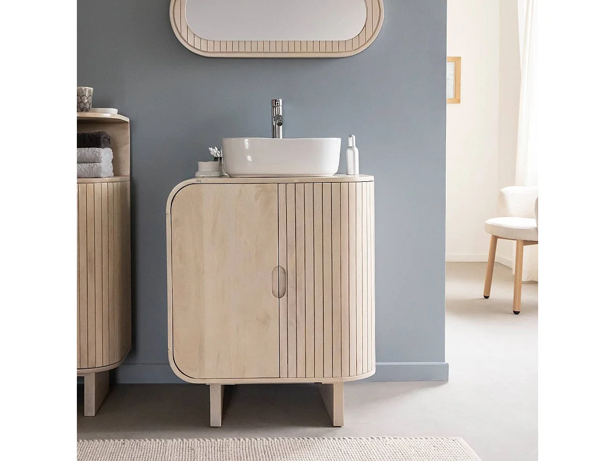 Meuble sous vasque en bois de manguier Yoni