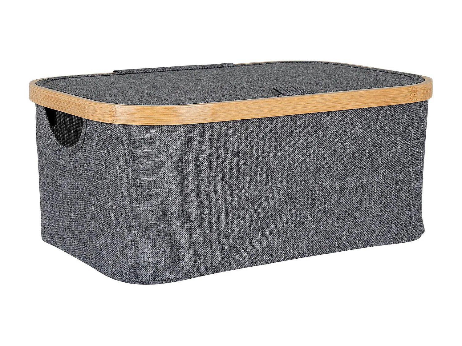 Panier de rangement gris avec couvercle 38 cm