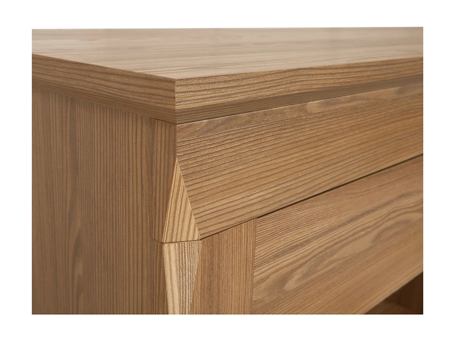 Vitrine à 3 portes avec éclairage LED,commode meuble de rangement coloris Mélèze doré - Longueur 156 x Profondeur 47 x Hauteur 150 cm