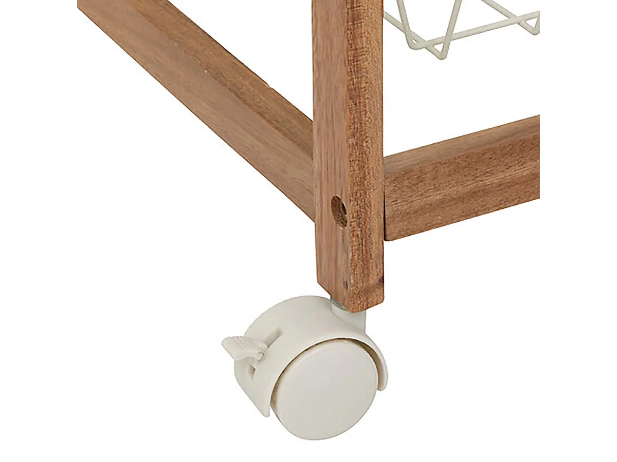 Desserte roulante de cuisine avec 4 paniers coulissantes et 1 tiroir, coloris beige - Longueur 50 x Profondeur 34,5 x Hauteur 88,8 cm