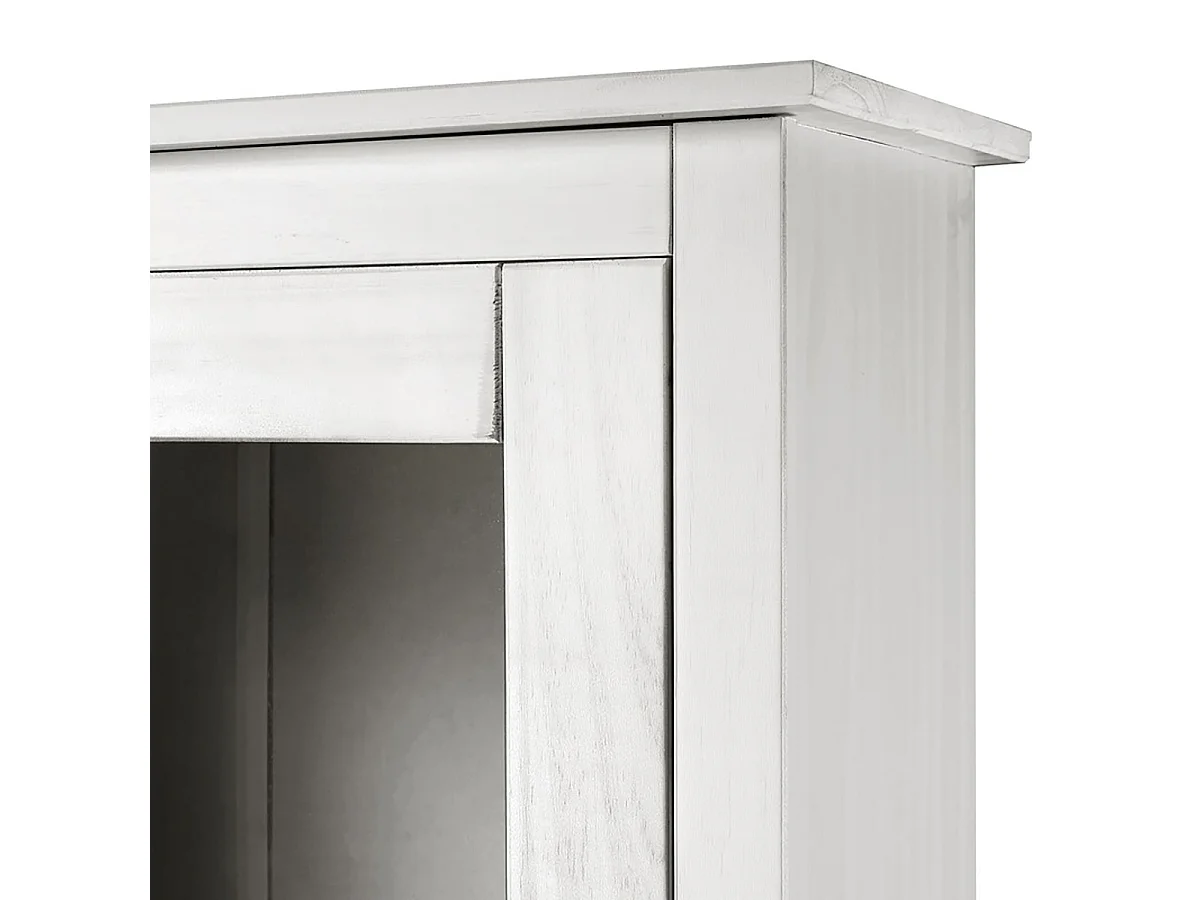Vitrine avec 2 portes et 2 portes vitrée coloris blanc - Longueur 80,5 x Hauteur 180 x Profondeur 35 cm