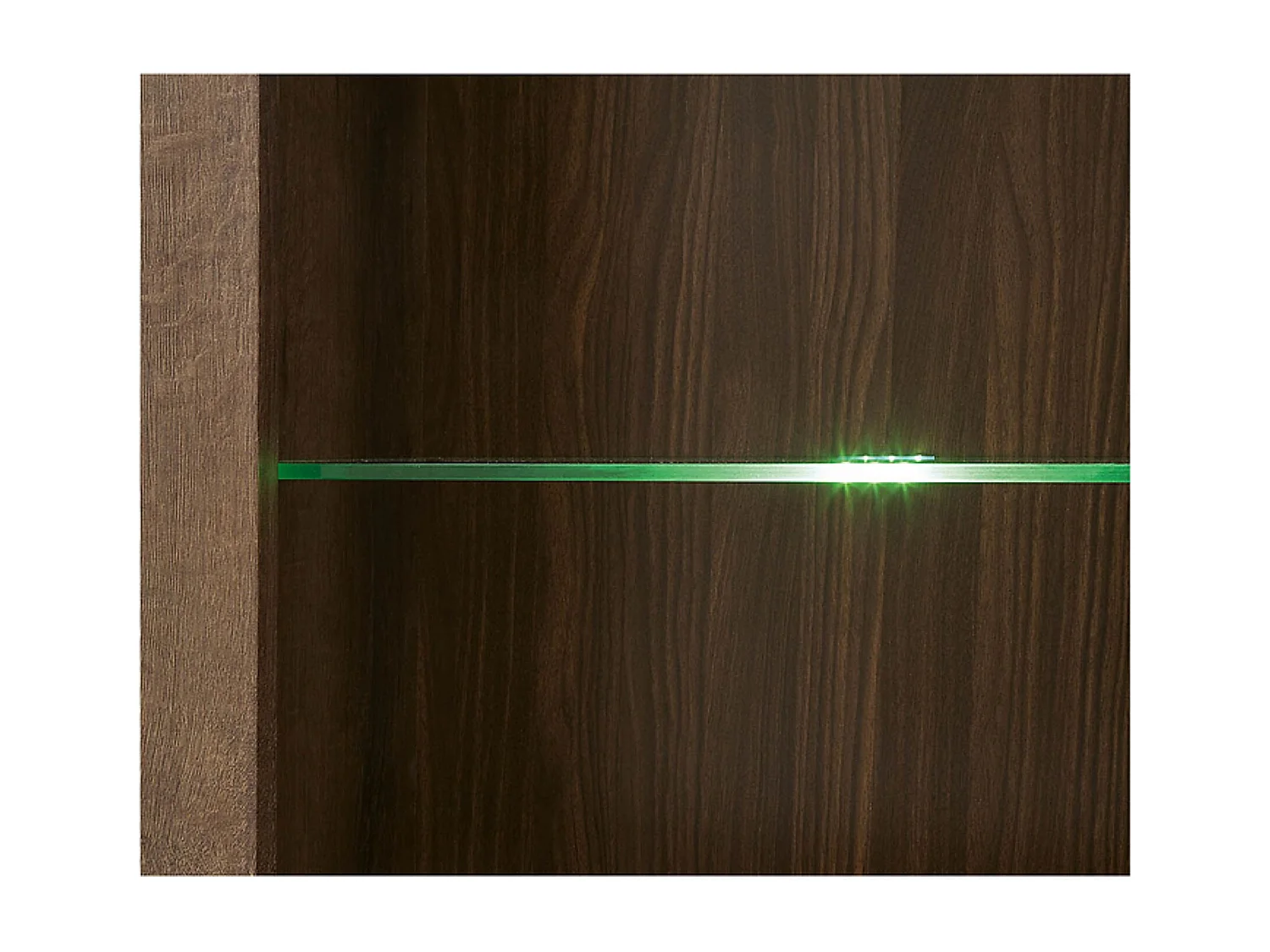 Vitrine en verre trempé à 1 porte avec éclairage LED, coloris Chêne marron foncé/Chêne noir - Longueur 68 x Profondeur 39,5 x Hauteur 196,5 cm