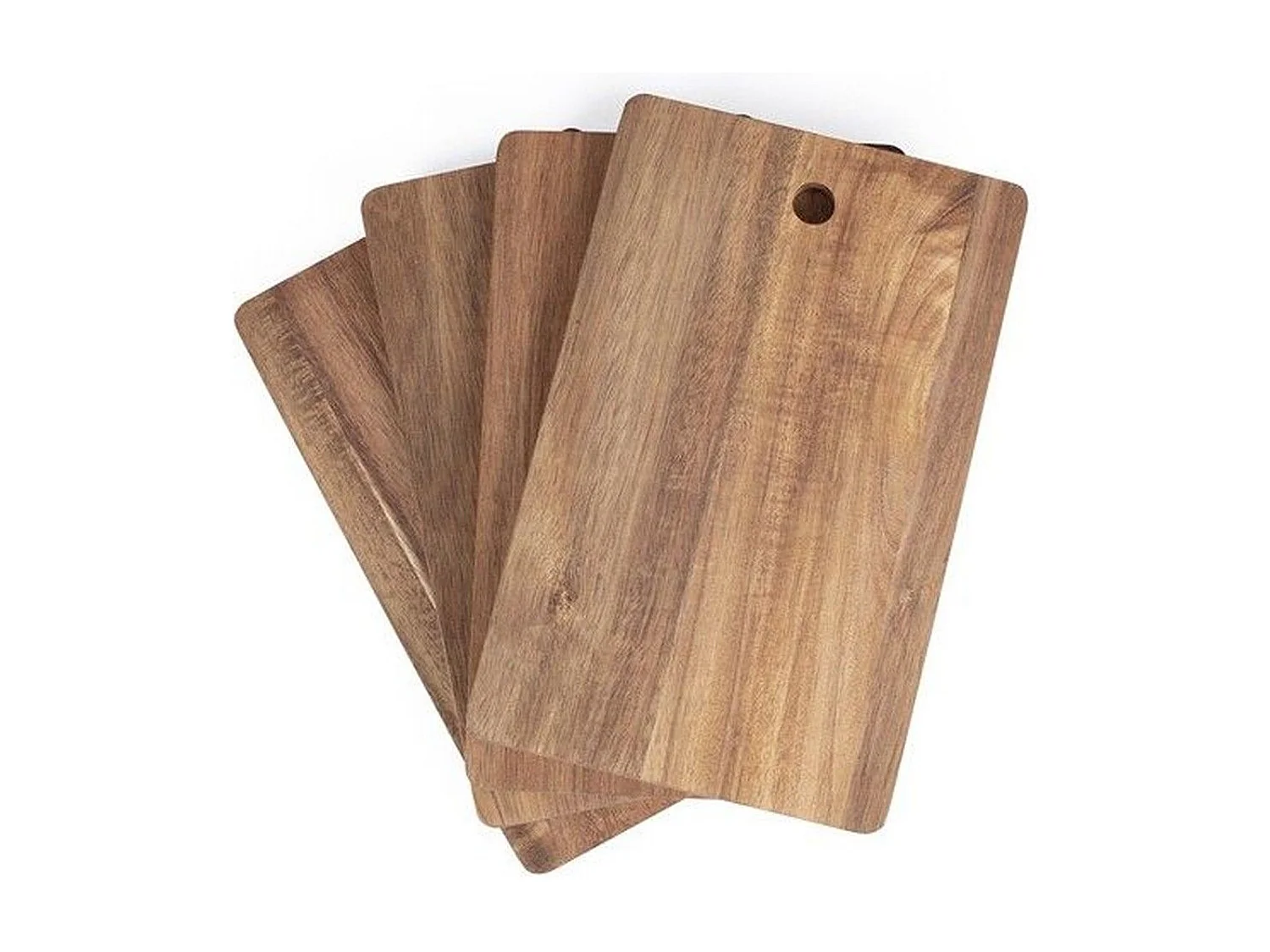 4 planches à découper MES152 - Bois acacia FSC - 22 x 14 cm - Support métallique