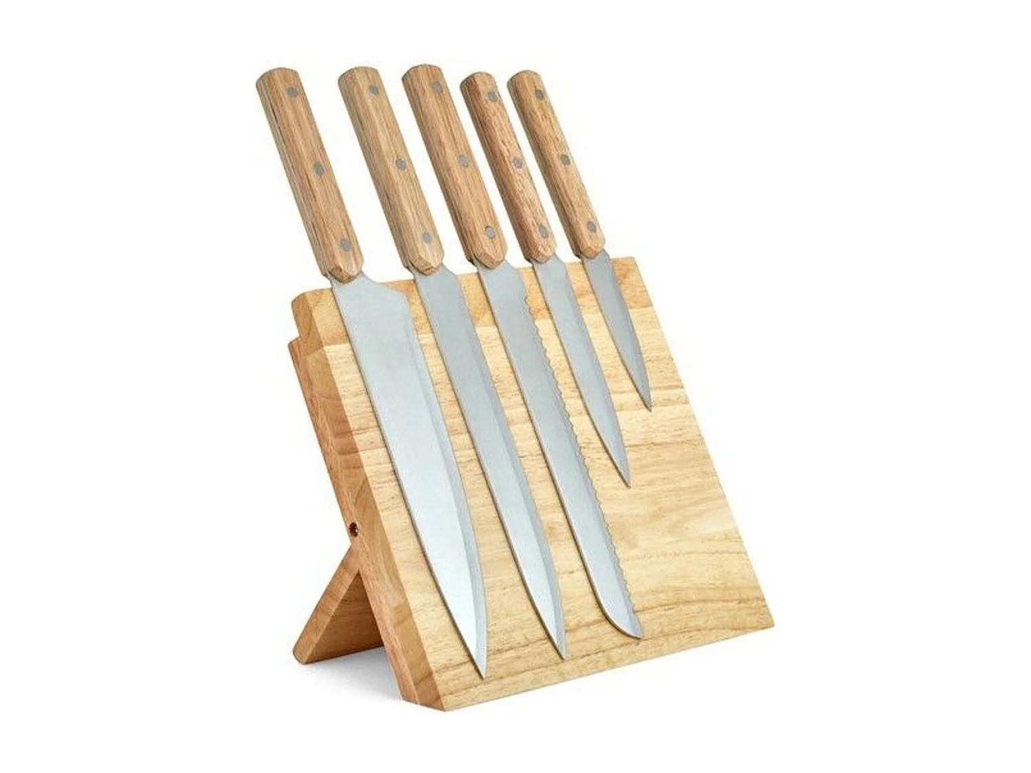 5 couteaux 20 à 32,5 cm - Lame inox - Support magnétique