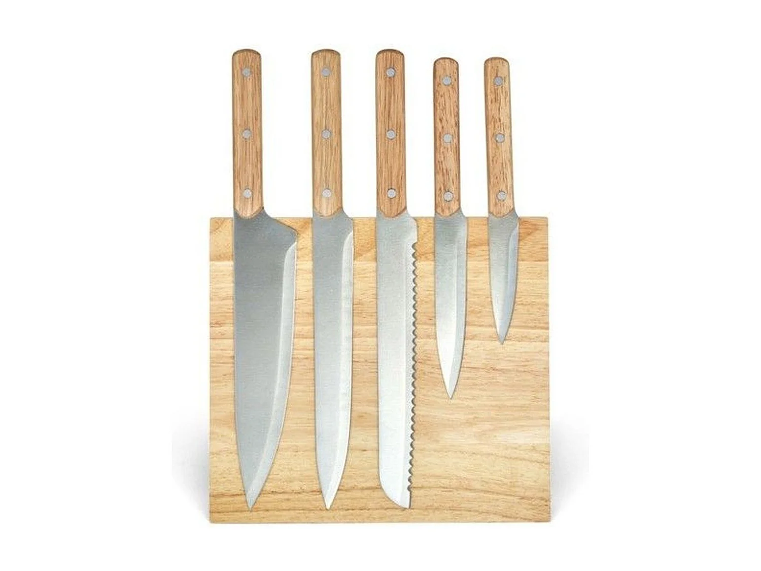 5 couteaux 20 à 32,5 cm - Lame inox - Support magnétique