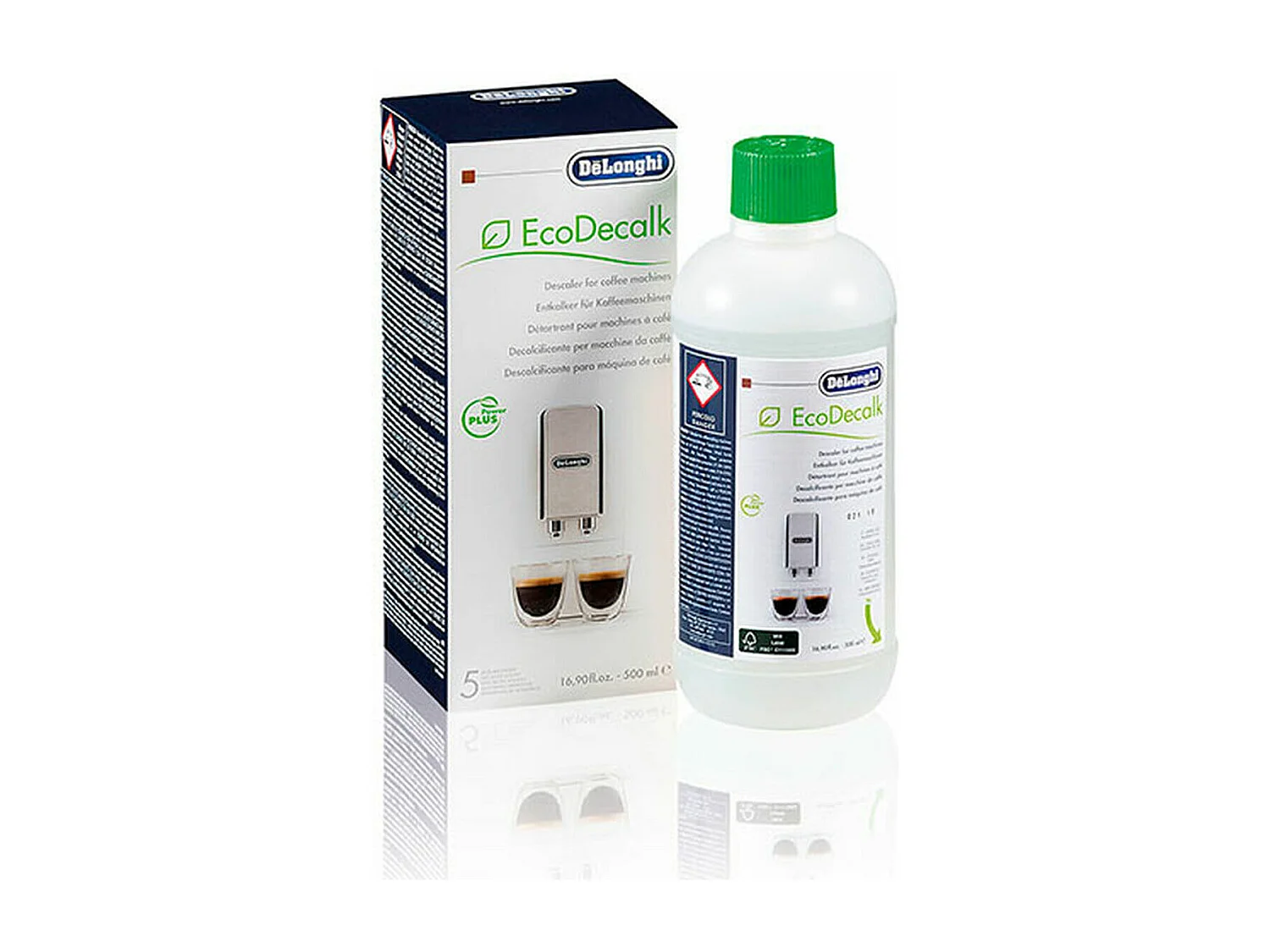 DeLonghi EcoDecalk Ontkalker 500 ml voor Koffiemachine - Milieuvriendelijk, Compatibel met Alle Modellen