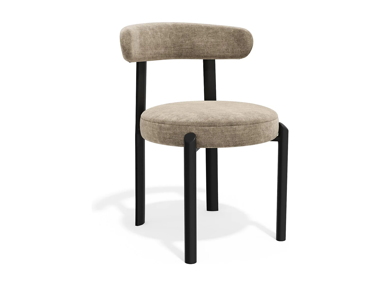 Lot de 2 chaises NOMA en Tissu tramé toucher doux Beige foncé