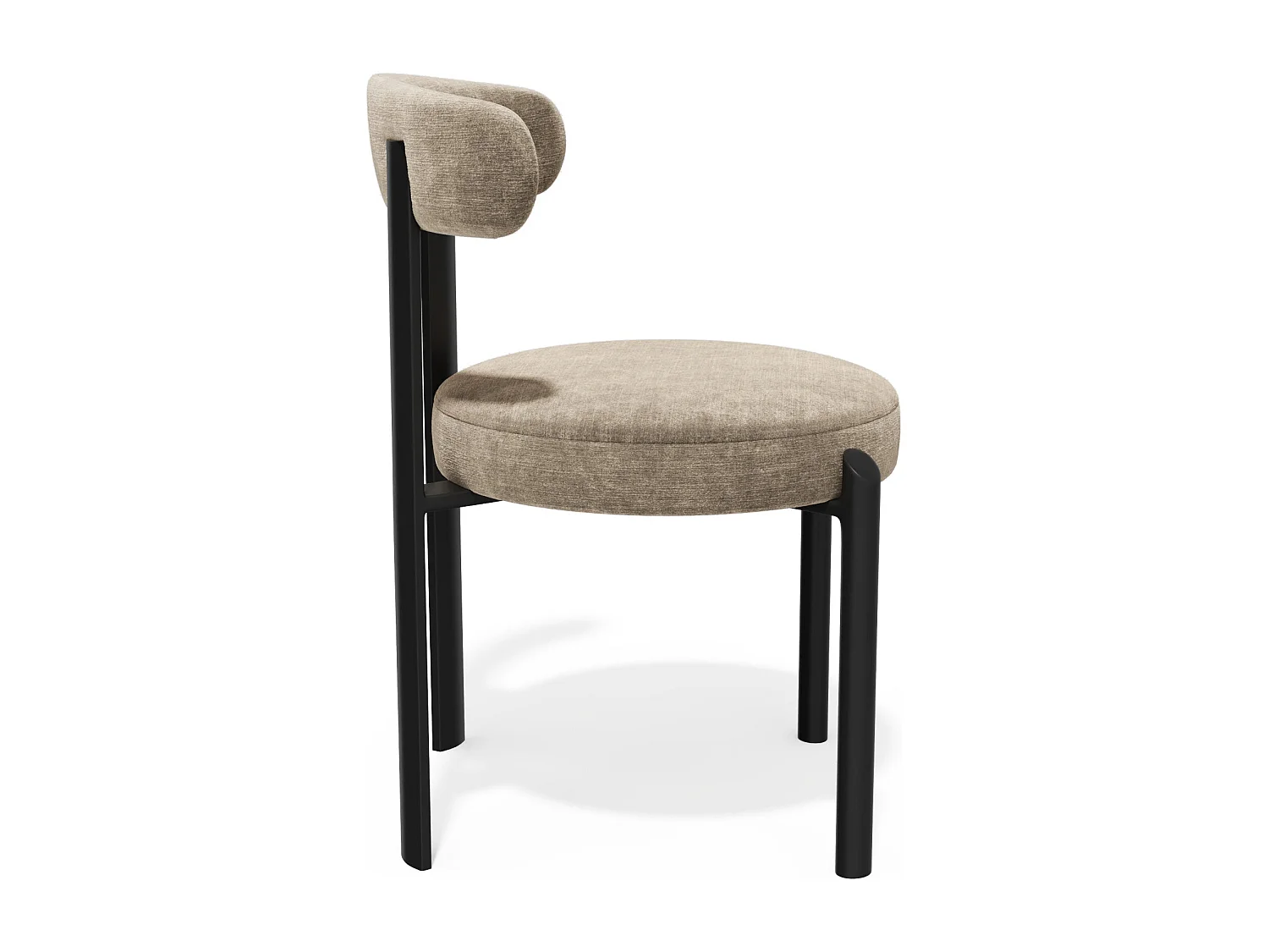 Lot de 2 chaises NOMA en Tissu tramé toucher doux Beige foncé