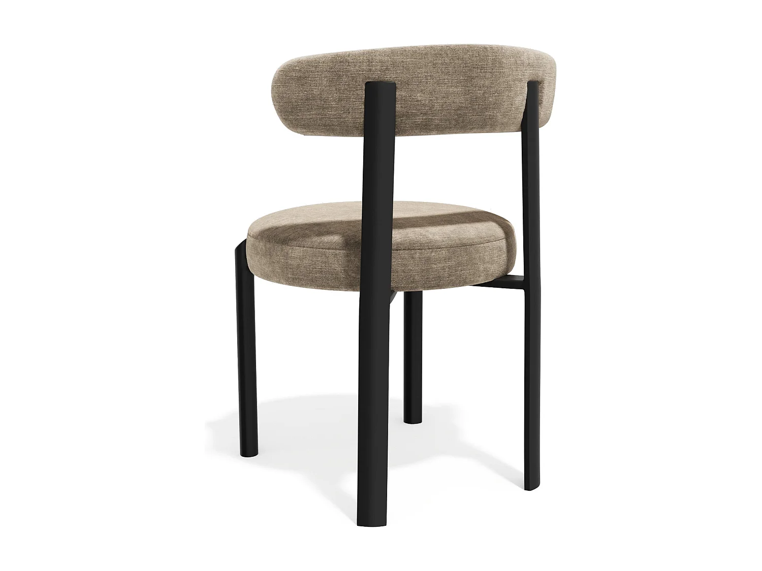 Lot de 2 chaises NOMA en Tissu tramé toucher doux Beige foncé