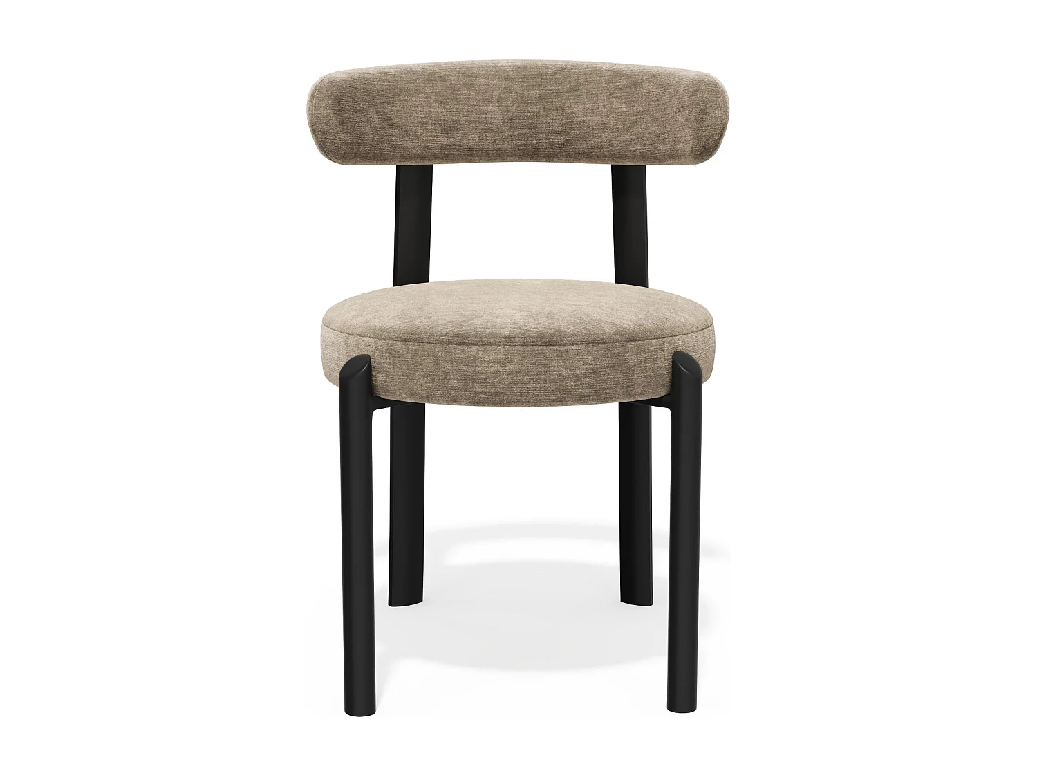 Lot de 2 chaises NOMA en Tissu tramé toucher doux Beige foncé