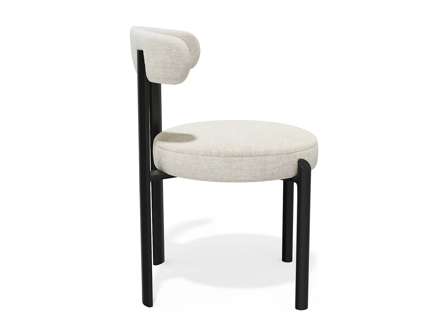 Lot de 2 chaises NOMA en Tissu tramé toucher doux Crème