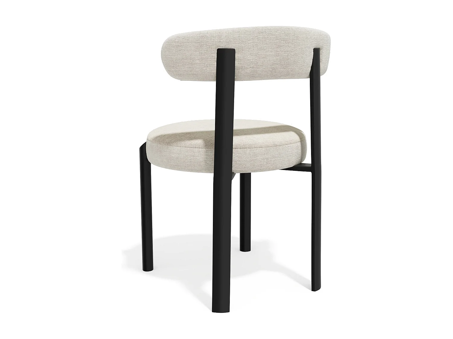 Lot de 2 chaises NOMA en Tissu tramé toucher doux Crème