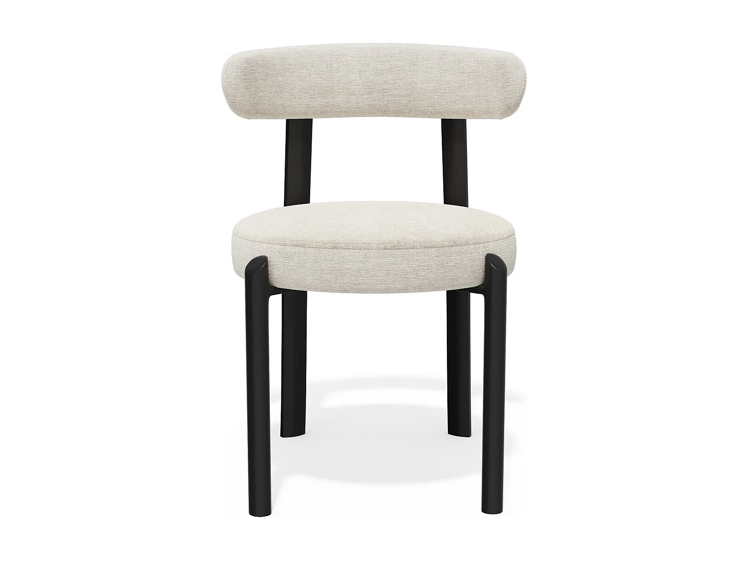 Lot de 2 chaises NOMA en Tissu tramé toucher doux Crème