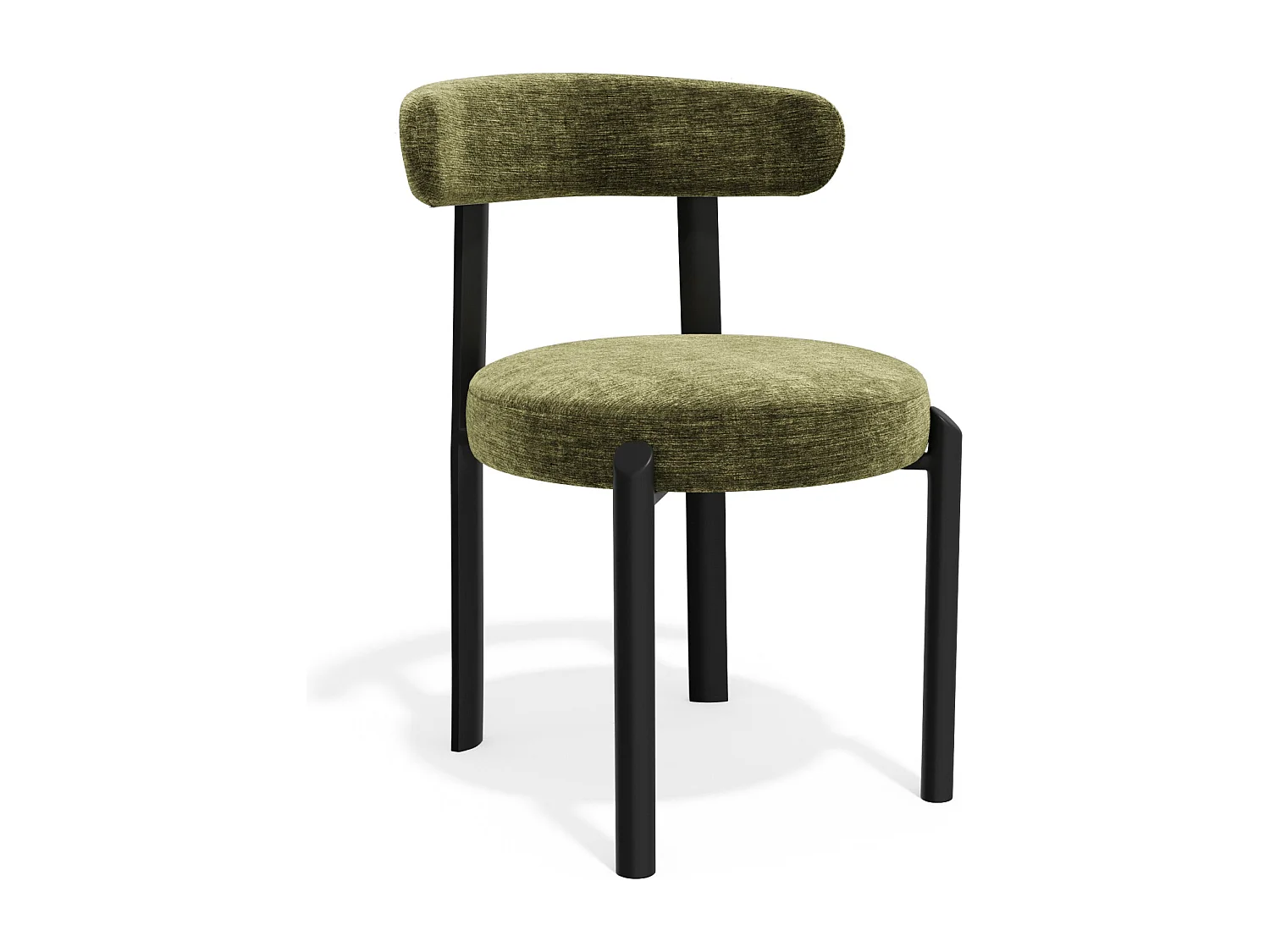 Lot de 2 chaises NOMA en Tissu tramé toucher doux Noir