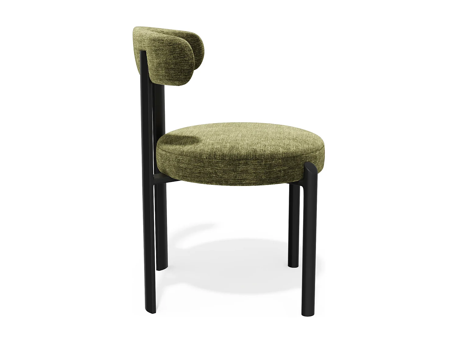 Lot de 2 chaises NOMA en Tissu tramé toucher doux Noir