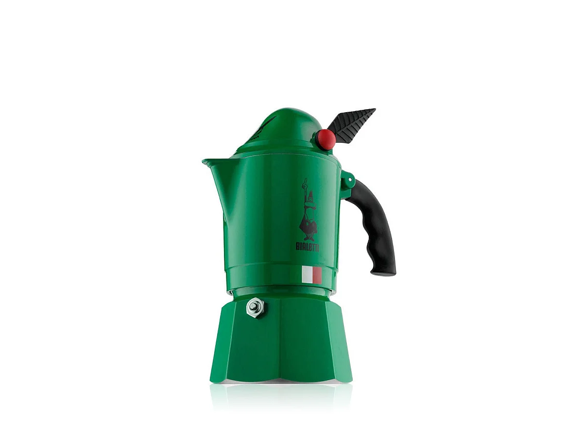 Bialetti Break Alpina - Espresso-Kaffeekocher 3 Tassen Aluminium Alpines Design Grün Schwarz