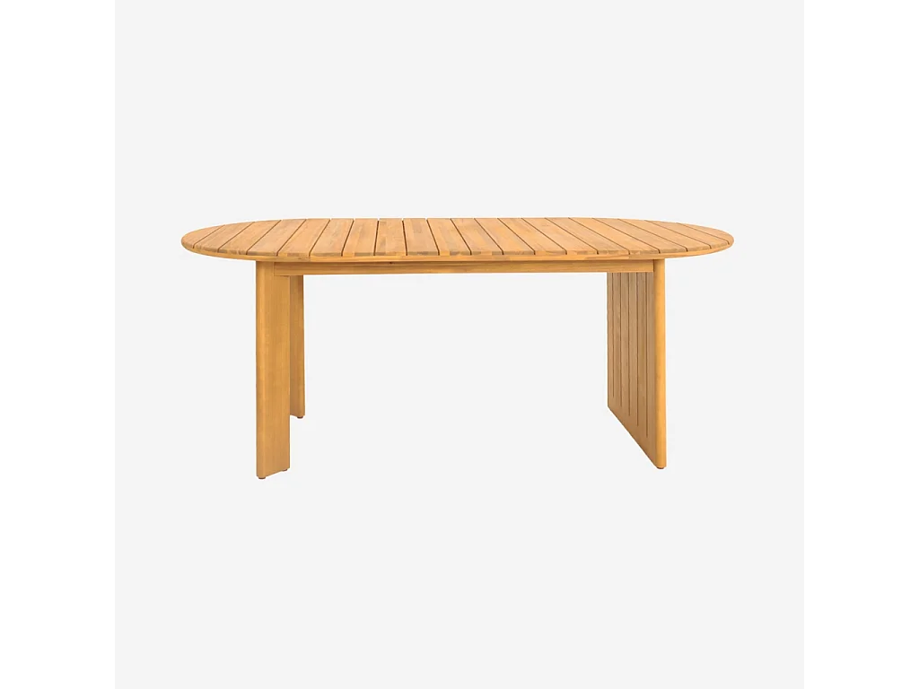 Table de jardin ovale bois d'acacia 6 places 200cm naturel - Bosca