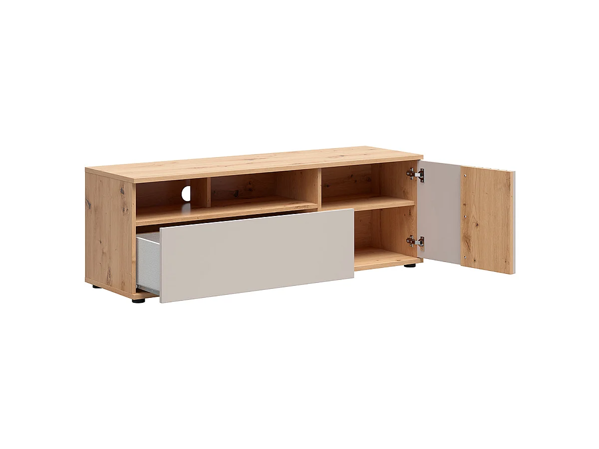 1-dørs 1-skuffe TV-bord 135 cm Ezra Cashmere og træ