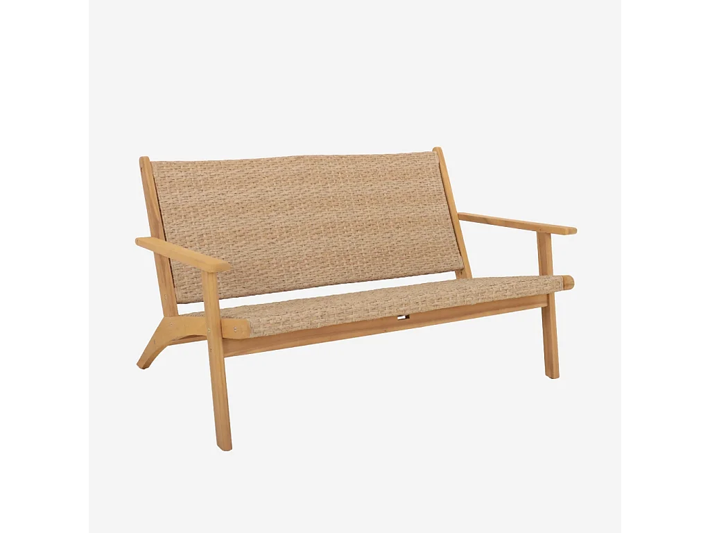Panca da giardino in legno di acacia, 2 posti, teak